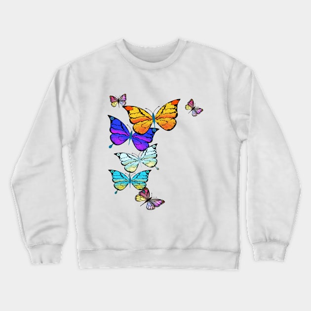 Colorful Butterflies Crewneck Sweatshirt by Ruggeri Collection